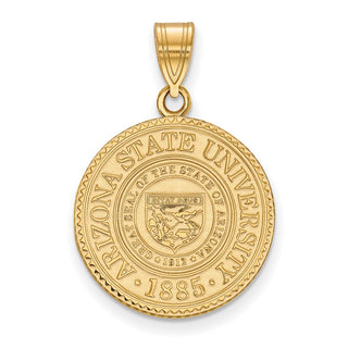 Sterling Silver Gold-plated LogoArt Arizona State University Large Crest Pendant