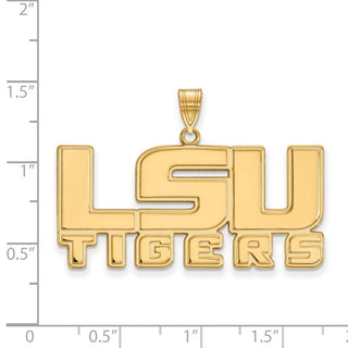 10k Gold LogoArt Louisiana State University L-S-U Tigers Large Pendant
