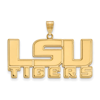 10k Gold LogoArt Louisiana State University L-S-U Tigers Large Pendant