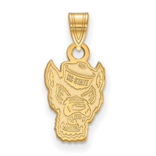 Sterling Silver Gold-plated LogoArt North Carolina State University Wolf Small Pendant GP044NCS