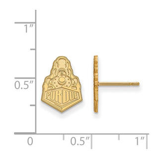 10k Gold LogoArt Purdue University Boilermakers Train Logo Small Post Earrings