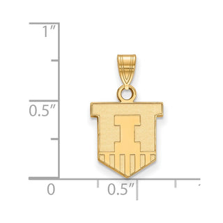 10k Gold LogoArt University of Illinois Victory Badge Small Pendant