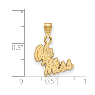 14k Gold LogoArt University of Mississippi Ole Miss Small Pendant