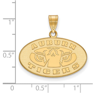 Sterling Silver Gold-plated LogoArt Auburn Tigers Medium Pendant