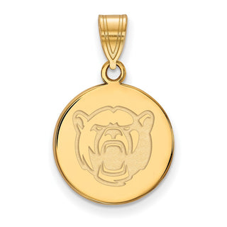 Sterling Silver Gold-plated LogoArt Baylor University Medium Disc Pendant