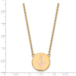 Sterling Silver Gold-plated LogoArt Delta Gamma Sorority Symbol Large Color Enamel Pendant 18 inch Necklace GP045DG-18