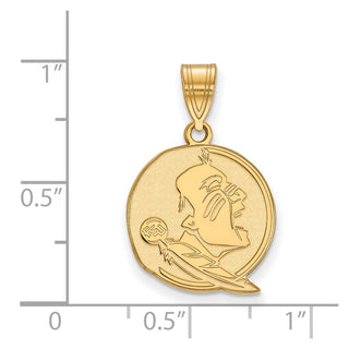 10k Gold LogoArt Florida State University Seminole Medium Pendant