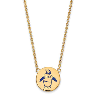 Sterling Silver Gold-plated LogoArt Theta Phi Alpha Sorority Symbol Large Color Enamel Pendant 18 inch Necklace GP045TPA-18
