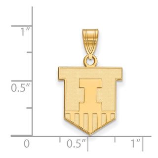 14k Gold LogoArt University of Illinois Victory Badge Medium Pendant