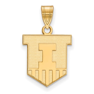 14k Gold LogoArt University of Illinois Victory Badge Medium Pendant