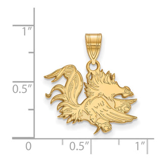 10k Gold LogoArt University of South Carolina Gamecock Medium Pendant