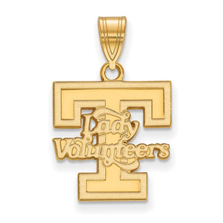 Sterling Silver Gold-plated LogoArt University of Tennessee Lady Volunteers Medium Pendant