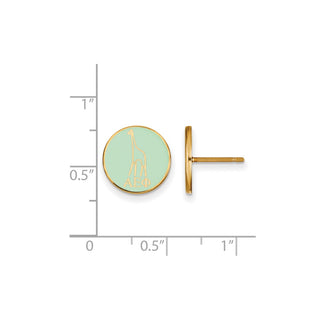 Sterling Silver Gold-plated LogoArt Alpha Epsilon Phi Sorority Symbol Color Enamel Post Earrings GP046AEP