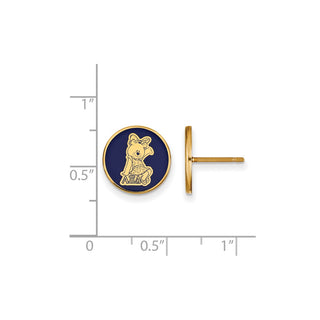 Sterling Silver Gold-plated LogoArt Alpha Xi Delta Sorority Symbol Color Enamel Post Earrings GP046AXD