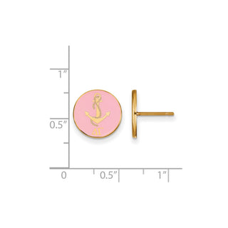 Sterling Silver Gold-plated LogoArt Delta Gamma Sorority Symbol Color Enamel Post Earrings GP046DG
