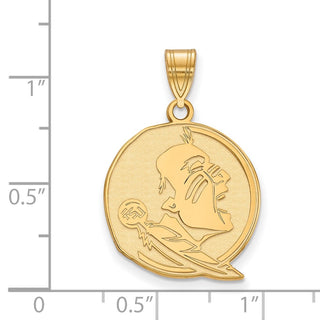 10k Gold LogoArt Florida State University Seminole Large Pendant