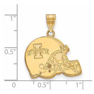 10k Gold LogoArt Iowa State University Football Helmet Pendant