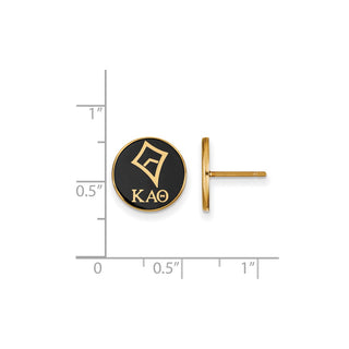 Sterling Silver Gold-plated LogoArt Kappa Alpha Theta Sorority Symbol Color Enamel Post Earrings GP046KAT