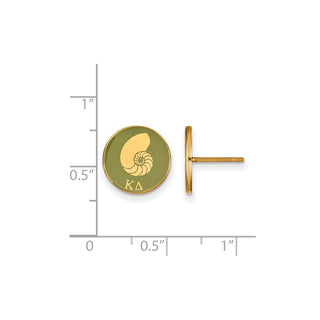 Sterling Silver Gold-plated LogoArt Kappa Delta Sorority Symbol Color Enamel Post Earrings GP046KD