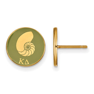 Sterling Silver Gold-plated LogoArt Kappa Delta Sorority Symbol Color Enamel Post Earrings GP046KD