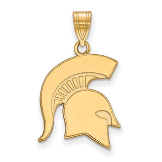 Sterling Silver Gold-plated LogoArt Michigan State University Spartan Large Pendant GP046MIS