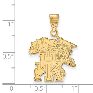 10k Gold LogoArt University of Kentucky U-K Wildcat Large Pendant