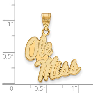 10k Gold LogoArt University of Mississippi Ole Miss Large Pendant