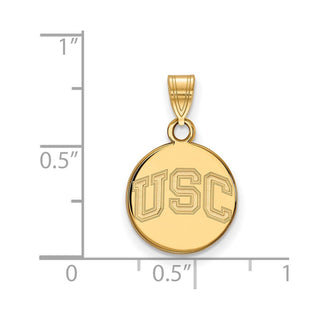 10k Gold LogoArt University of Southern California U-S-C Small Disc Pendant