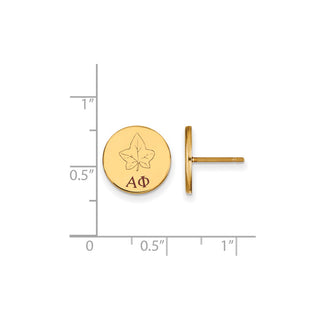 Sterling Silver Gold-plated LogoArt Alpha Phi Sorority Symbol Color Enamel Post Earrings GP047APH