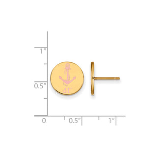 Sterling Silver Gold-plated LogoArt Delta Gamma Sorority Symbol Color Enamel Post Earrings GP047DG