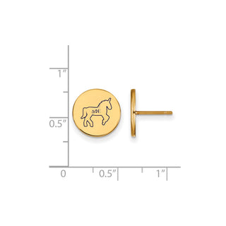Sterling Silver Gold-plated LogoArt Delta Phi Epsilon Sorority Symbol Color Enamel Post Earrings GP047DPH