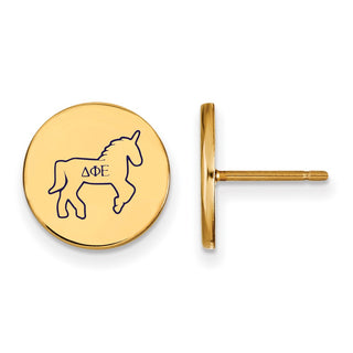 Sterling Silver Gold-plated LogoArt Delta Phi Epsilon Sorority Symbol Color Enamel Post Earrings GP047DPH