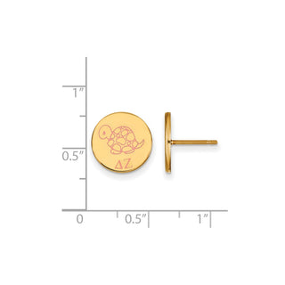 Sterling Silver Gold-plated LogoArt Delta Zeta Sorority Symbol Color Enamel Post Earrings GP047DZ