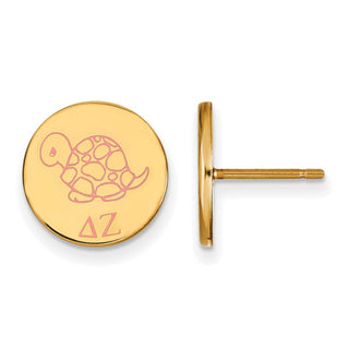 Sterling Silver Gold-plated LogoArt Delta Zeta Sorority Symbol Color Enamel Post Earrings GP047DZ