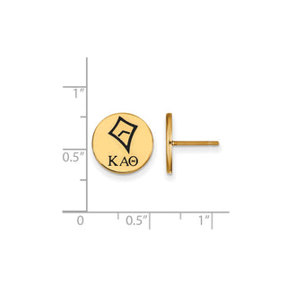 Sterling Silver Gold-plated LogoArt Kappa Alpha Theta Sorority Symbol Color Enamel Post Earrings GP047KAT