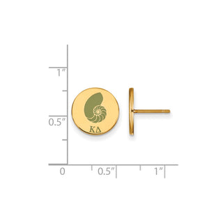 Sterling Silver Gold-plated LogoArt Kappa Delta Sorority Symbol Color Enamel Post Earrings GP047KD