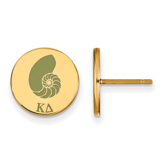 Sterling Silver Gold-plated LogoArt Kappa Delta Sorority Symbol Color Enamel Post Earrings GP047KD
