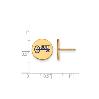 Sterling Silver Gold-plated LogoArt Kappa Kappa Gamma Sorority Symbol Color Enamel Post Earrings GP047KKG