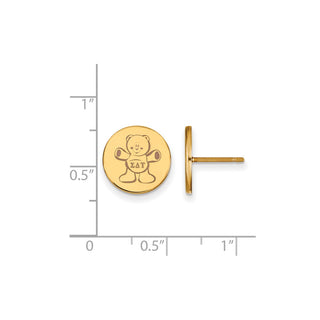 Sterling Silver Gold-plated LogoArt Sigma Delta Tau Sorority Symbol Color Enamel Post Earrings GP047SDT
