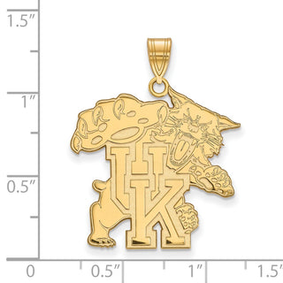 10k Gold LogoArt University of Kentucky U-K Wildcat Extra Large Pendant