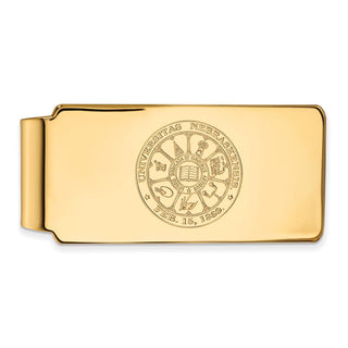 Sterling Silver Gold-plated LogoArt University of Nebraska Crest Money Clip