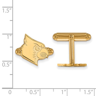 Sterling Silver Gold-plated LogoArt University of Louisville Cardinal Cuff Links