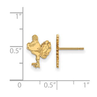 Sterling Silver Gold-plated LogoArt Virginia Tech HokieBird Small Post Earrings
