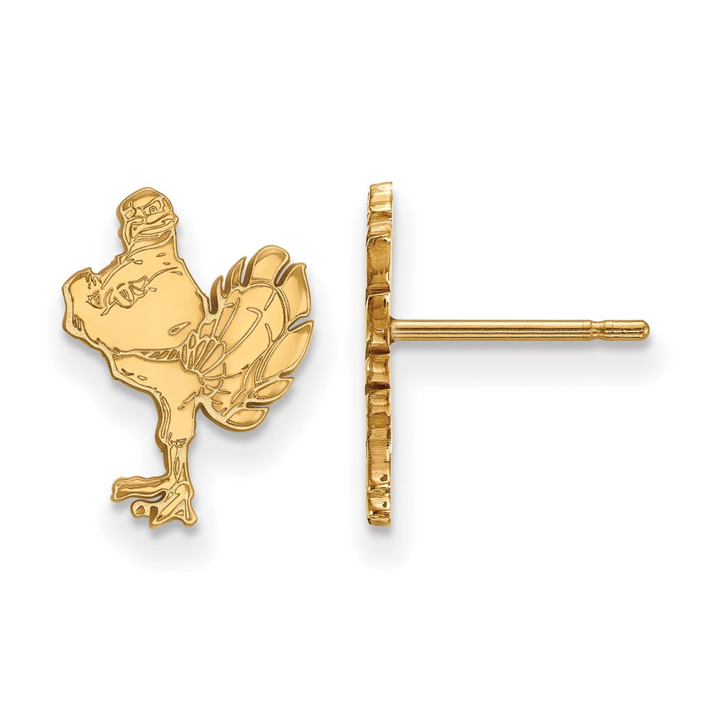 14k Gold LogoArt Virginia Tech HokieBird Small Post Earrings ...