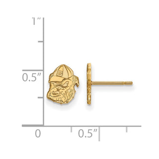 14k Gold LogoArt University of Georgia Bulldog Extra Small Post Earrings