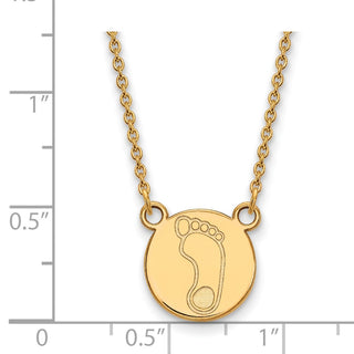 Sterling Silver Gold-plated LogoArt University of North Carolina Tar Heel Small Disc Pendant 18 inch Necklace