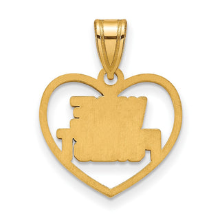 Sterling Silver Gold-plated LogoArt Wake Forest University W-F Deacon Heart Pendant