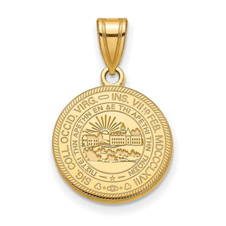 Sterling Silver Gold-plated LogoArt West Virginia University Medium Crest Pendant