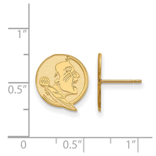 10k Gold LogoArt Florida State University Seminole Small Post Earrings