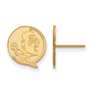 10k Gold LogoArt Florida State University Seminole Small Post Earrings